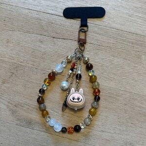 HOMEMADE BY DEE | Toffee Labubu Quartz Phone Charm with Removable Dangles